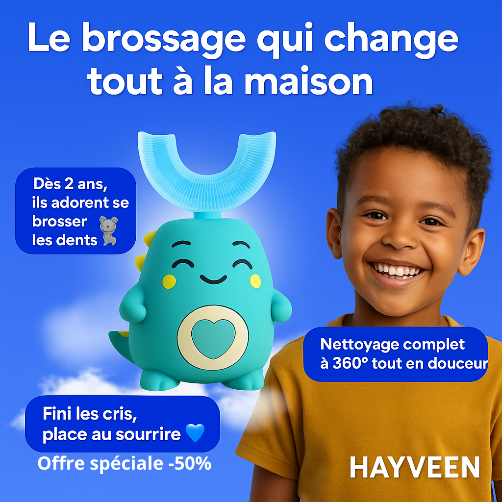 DinoBrushTM 360° Brosse à dents ultrasonique (1 ACHETÉ = 1 OFFERT)
